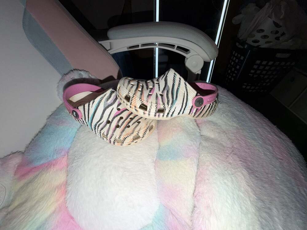 Crocs Classic Clog Kids Size 11 Multi-Color Zebra Print
